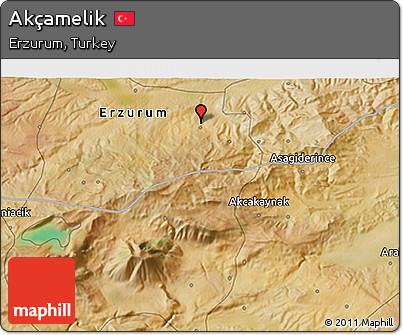 Satellite 3D Map of Akçamelik