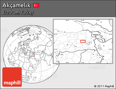 Blank Location Map of Akçamelik