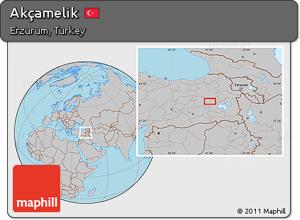 Gray Location Map of Akçamelik