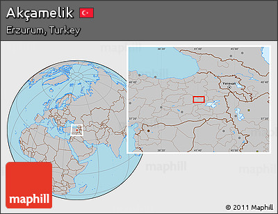 Gray Location Map of Akçamelik