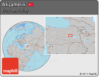 Gray Location Map of Akçamelik