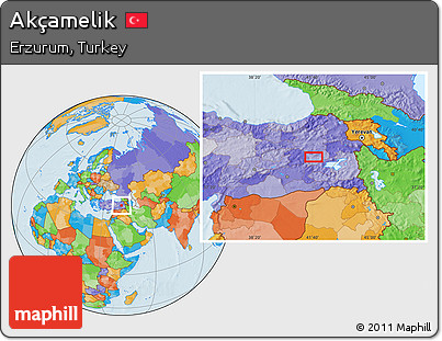 Political Location Map of Akçamelik