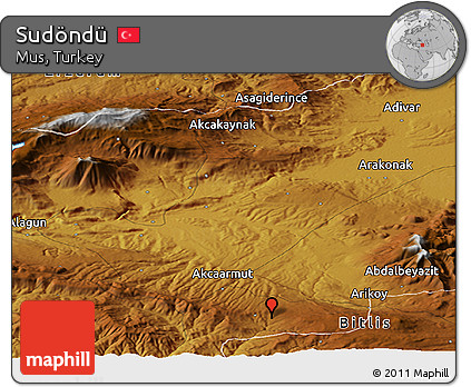 Physical Panoramic Map of Sudöndü