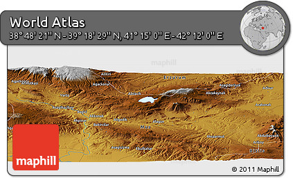 Physical Panoramic Map of the Area around 39° 3' 25" N, 41° 43' 30" E