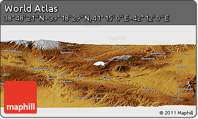 Physical Panoramic Map of the Area around 39° 3' 25" N, 41° 43' 30" E
