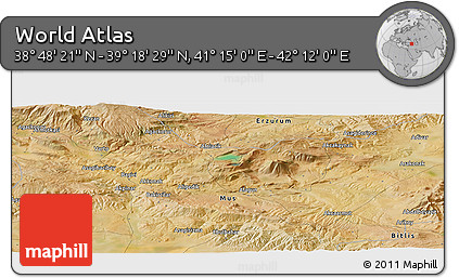 Satellite Panoramic Map of the Area around 39° 3' 25" N, 41° 43' 30" E