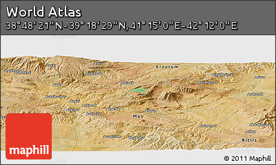 Satellite Panoramic Map of the Area around 39° 3' 25" N, 41° 43' 30" E