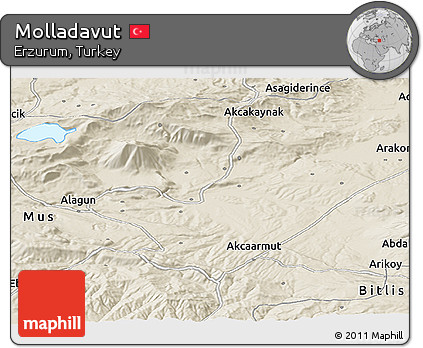 Shaded Relief Panoramic Map of Molladavut