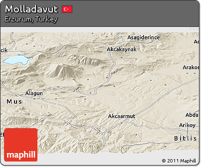 Shaded Relief Panoramic Map of Molladavut