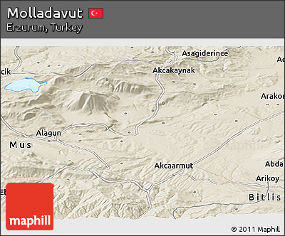 Shaded Relief Panoramic Map of Molladavut