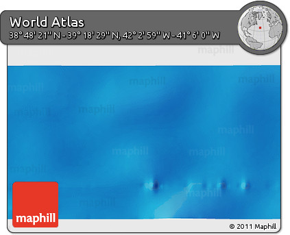 Physical 3D Map of the Area around 39° 3' 25" N, 41° 34' 30" W