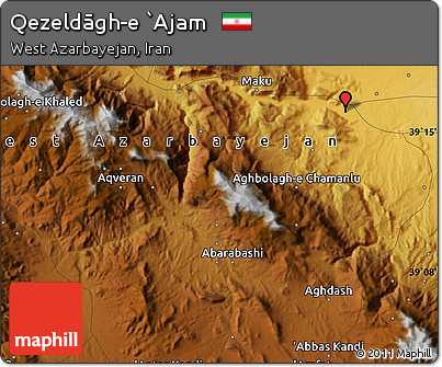 Physical Map of Qezeldāgh-e `Ajam