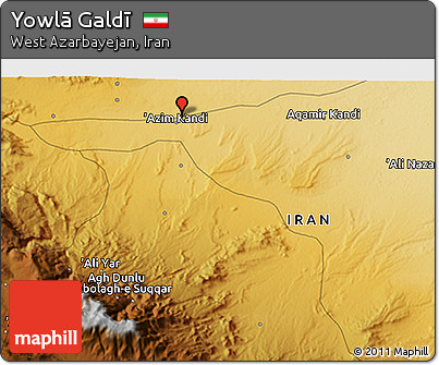 Physical 3D Map of Yowlā Galdī