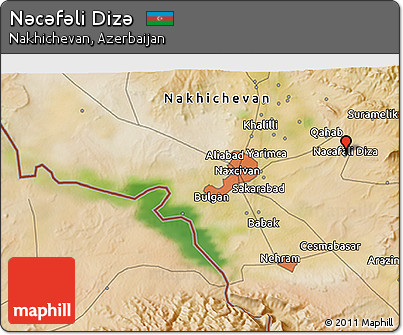 Satellite 3D Map of Nǝcǝfǝli Dizǝ