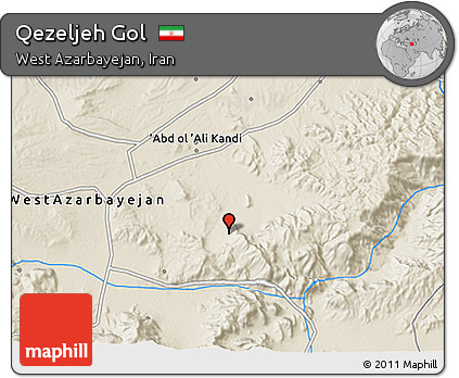 Shaded Relief 3D Map of Qezeljeh Gol