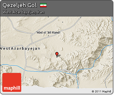 Shaded Relief 3D Map of Qezeljeh Gol