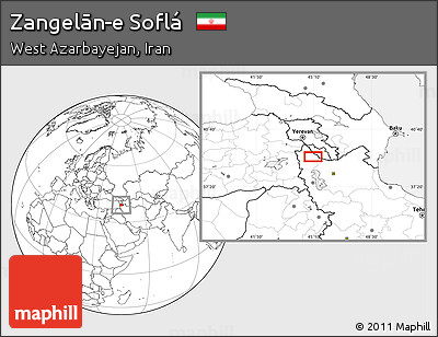 Blank Location Map of Zangelān-e Soflá