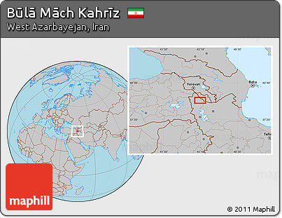 Gray Location Map of Būlā Māch Kahrīz