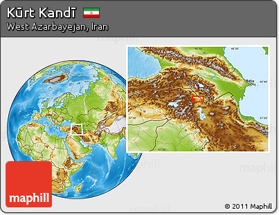 Physical Location Map of Kūrt Kandī