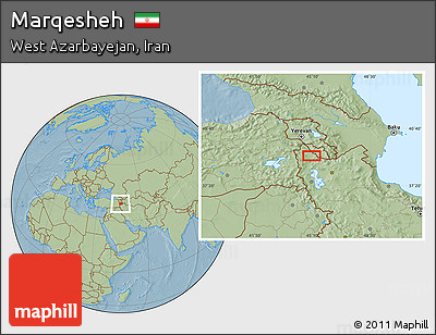 Savanna Style Location Map of Marqesheh, hill shading