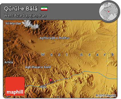 Physical Map of Qūrūl-e Bālā