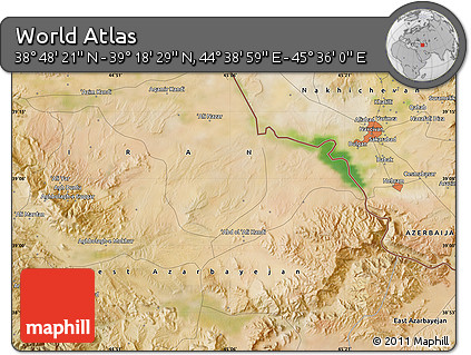 Satellite Map of the Area around 39° 3' 25" N, 45° 7' 30" E