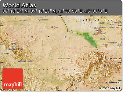 Satellite Map of the Area around 39° 3' 25" N, 45° 7' 30" E
