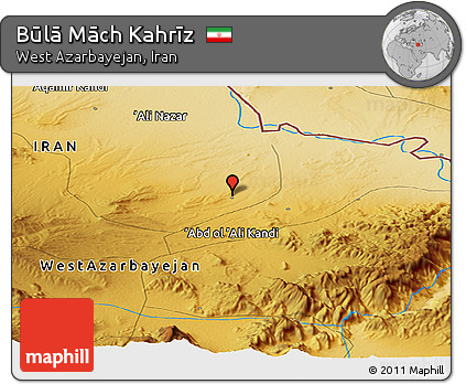 Physical Panoramic Map of Būlā Māch Kahrīz