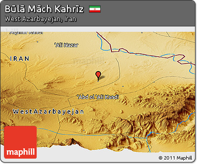 Physical Panoramic Map of Būlā Māch Kahrīz