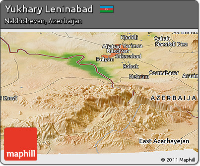 Satellite Panoramic Map of Yukhary Leninabad