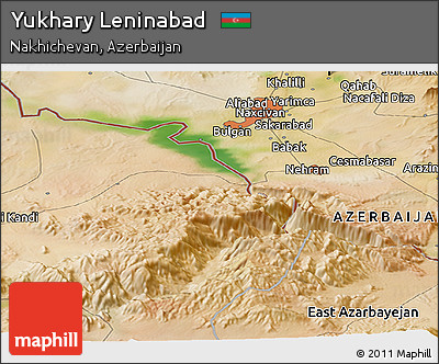Satellite Panoramic Map of Yukhary Leninabad