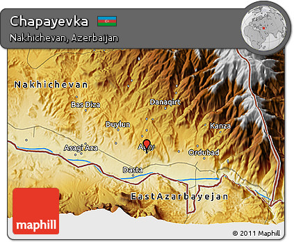 Physical 3D Map of Chapayevka