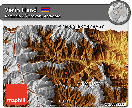 Physical 3D Map of Verin Hand
