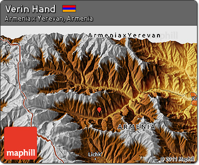 Physical 3D Map of Verin Hand