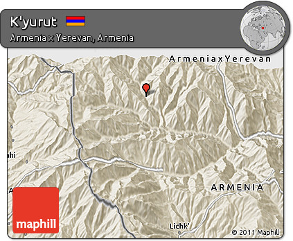 Shaded Relief 3D Map of K'yurut