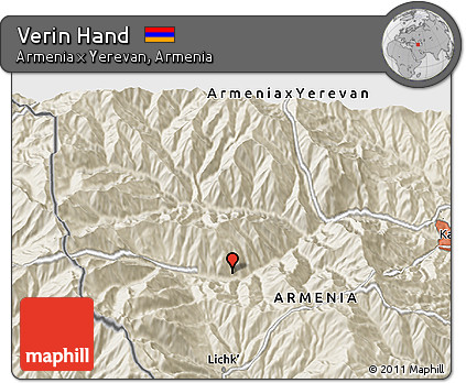 Shaded Relief 3D Map of Verin Hand