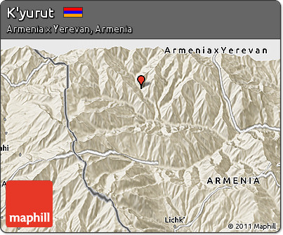 Shaded Relief 3D Map of K'yurut
