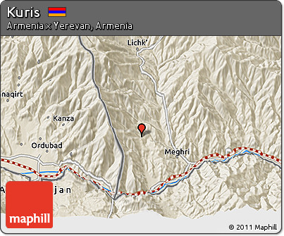 Shaded Relief 3D Map of Kuris