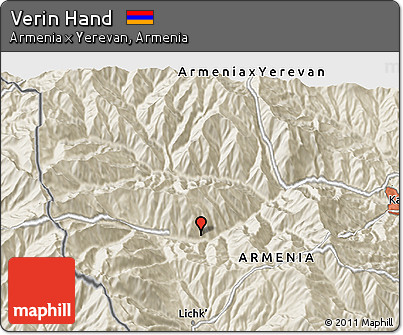 Shaded Relief 3D Map of Verin Hand