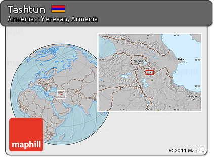 Gray Location Map of Tashtun, hill shading