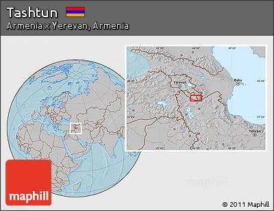 Gray Location Map of Tashtun, hill shading