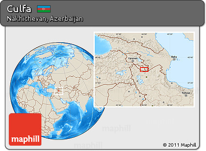 Shaded Relief Location Map of Culfa