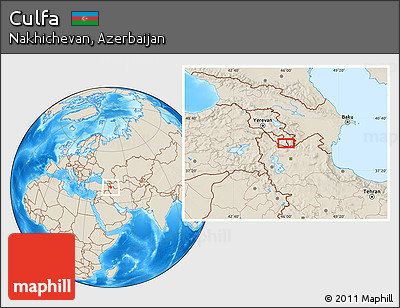 Shaded Relief Location Map of Culfa
