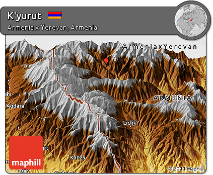 Physical Panoramic Map of K'yurut