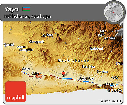 Physical Panoramic Map of Yaycı