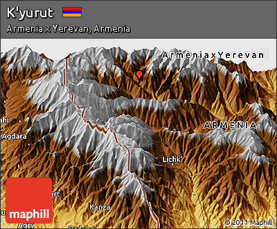 Physical Panoramic Map of K'yurut