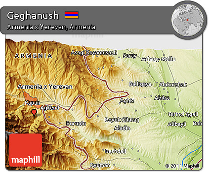 Physical 3D Map of Geghanush