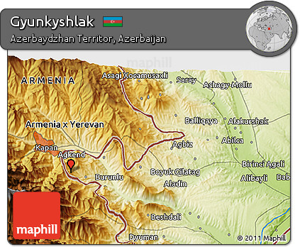 Physical 3D Map of Gyunkyshlak
