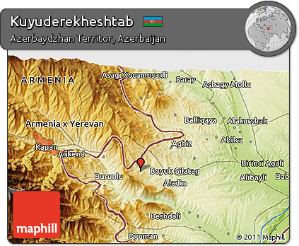 Physical 3D Map of Kuyuderekheshtab