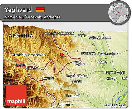 Physical 3D Map of Yeghvard